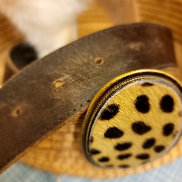 BELT SHACK Leather Belt, MEDIUM, Brown, - Picture 3 of 4